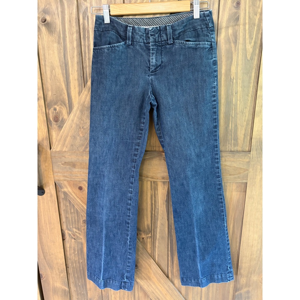 Gap Curvy Fit Trouser Jeans Dark Wash Stretch Straight Leg Blue Denim Size 0 Reg